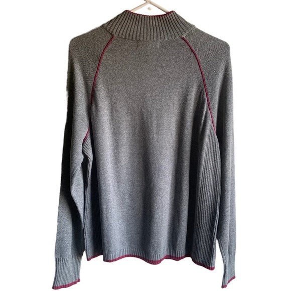 Eddie Bauer Gray Quarter Zip pullover Knit Sweater Size PXL - Picture 2 of 6